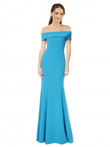 Cheap Off the Shoulder Formal Crepe Bridesmaid Dress / Prom Dress with Fitted Silhouette Sydney