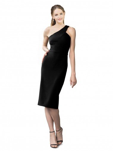 Cheap One Shoulder Short Formal Crepe Cocktail Length Bridesmaid Dress / Prom Homecoming Dress Sydney