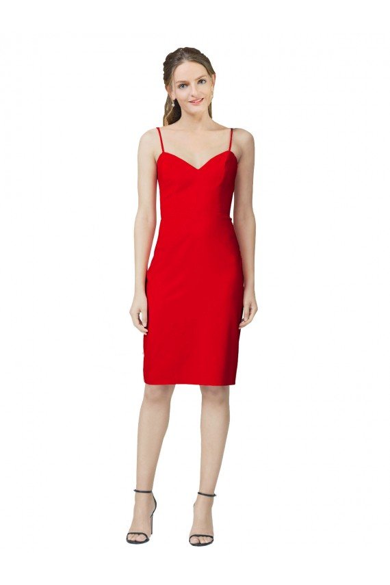 Cheap Sleeveless Sheath Sweetheart Neckline Formal Crepe Bridesmaid Dress / Prom Homecoming Dress Sydney