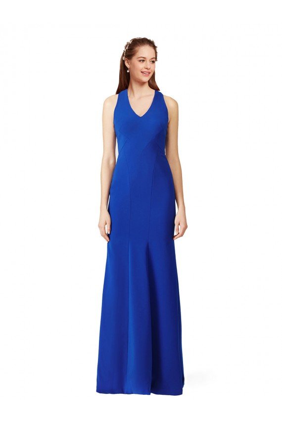 Cheap Halter V-Neck Long A-Line Formal Crepe Bridesmaid Dress / Prom Dress Sydney