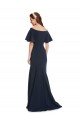Cheap Off the Shoulder Formal Crepe Bridesmaid Dress / Prom Dress with Short Ruffle Sleeves. Sydney