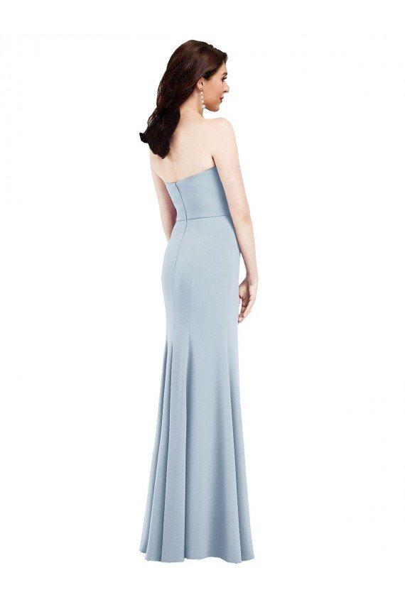 Cheap Strapless Notch Crepe Bridesmaid Dress / Prom Dress with Front Slit Sydney