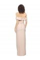 Cheap Off the Shoulder Long Formal Crepe Bridesmaid Dress / Prom Dress with Waist Tie and Slit Sydney