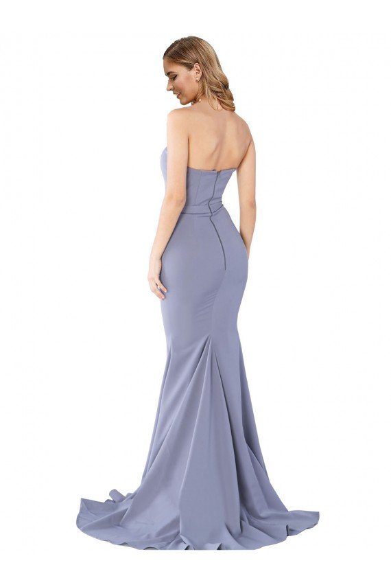 Cheap Long Strapless Sweetheart Sweep Train Formal Crepe Bridesmaid Dress / Prom Dress with Low Back Sydney