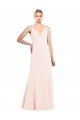 Cheap Slim A-Line V-Neck Long Stretch Formal Crepe Bridesmaid Dress / Prom Dress with V-Back Sydney