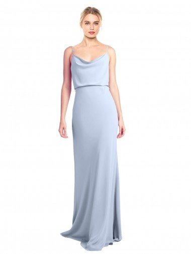 Cheap Feminine Cowl Neck Slim Floor Length Stretch Formal Crepe Bridesmaid Dress / Prom Dress Sydney