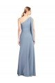 Cheap Draped Flutter Sleeves One Shoulder Stretch Formal Crepe Bridesmaid Dress / Prom Dress Sydney
