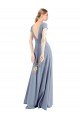 Cheap Plunging V-Neck Cap Sleeves Stretch Crepe Bridesmaid Dress / Prom Dress with Front Slit Sydney