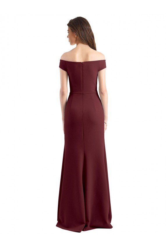 Cheap Off the Shoulder Fit and Flare Stretch Crepe Bridesmaid Dress / Prom Dress Sydney