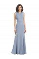 Cheap Boat Neckline and Sleek Fit and Flare Crepe Bridesmaid Dress with Keyhole Back Sydney