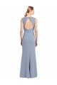 Cheap Boat Neckline and Sleek Fit and Flare Crepe Bridesmaid Dress with Keyhole Back Sydney