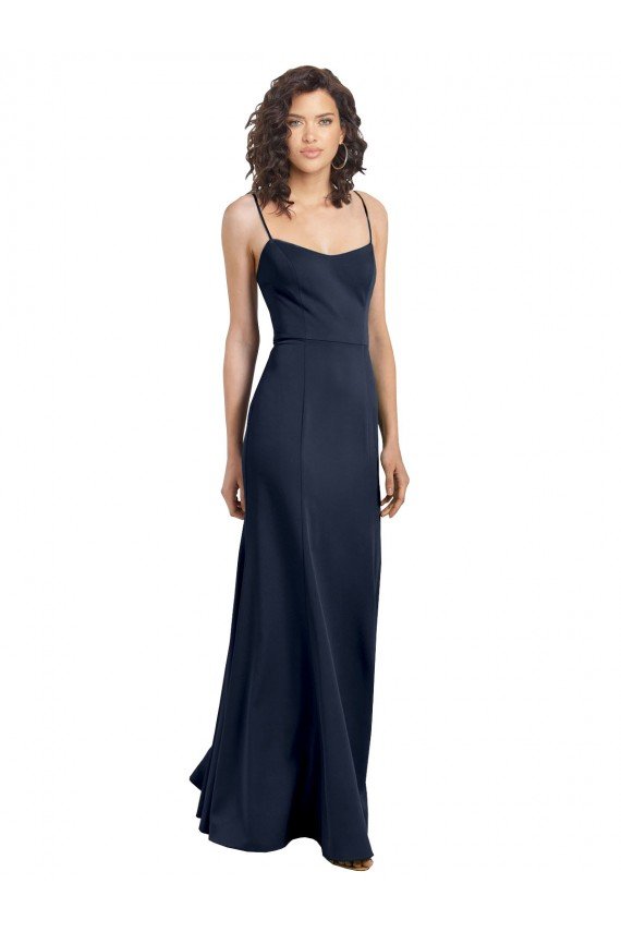 Cheap Fit and Flare Scoop Neck Long Sleeveless Stretch Formal Crepe Bridesmaid Dress / Prom Dress Sydney