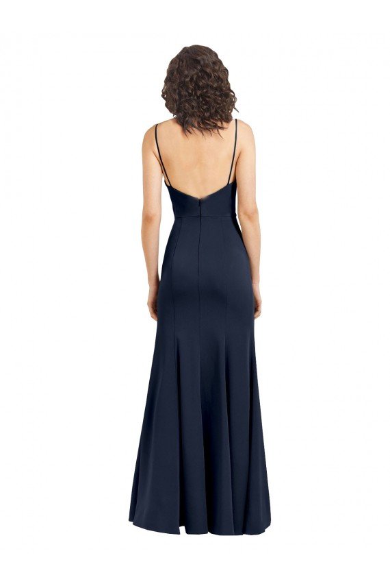 Cheap Fit and Flare Scoop Neck Long Sleeveless Stretch Formal Crepe Bridesmaid Dress / Prom Dress Sydney