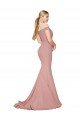 Cheap Off the Shoulder Sweetheart Long Sweep Train Formal Crepe Bridesmaid Dress / Prom Dress Sydney