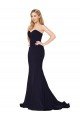 Cheap Sweetheart High Neck Sweep Train Sleeveless Formal Crepe Bridesmaid Dress / Prom Dress Sydney