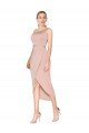 Cheap Knee Length One Shoulder Formal Crepe Short Wrap Bridesmaid Dress / Prom Dress Sydney