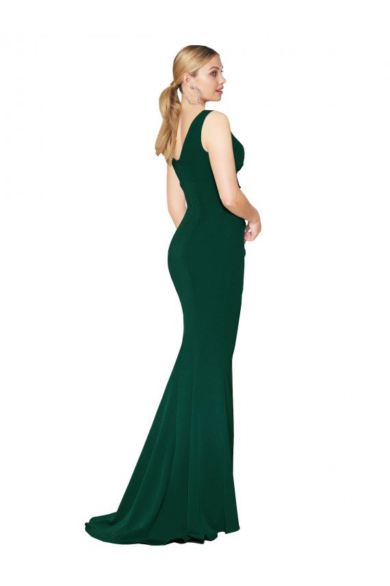 Cheap V-Neck Floor Length Long Formal Crepe Mermaid Bridesmaid Dress / Prom Dress Sydney