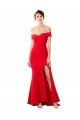 Cheap Off the Shoulder Sweetheart Maxi Formal Crepe Bridesmaid Dress / Prom Dress With Thigh Split and Train Sydney