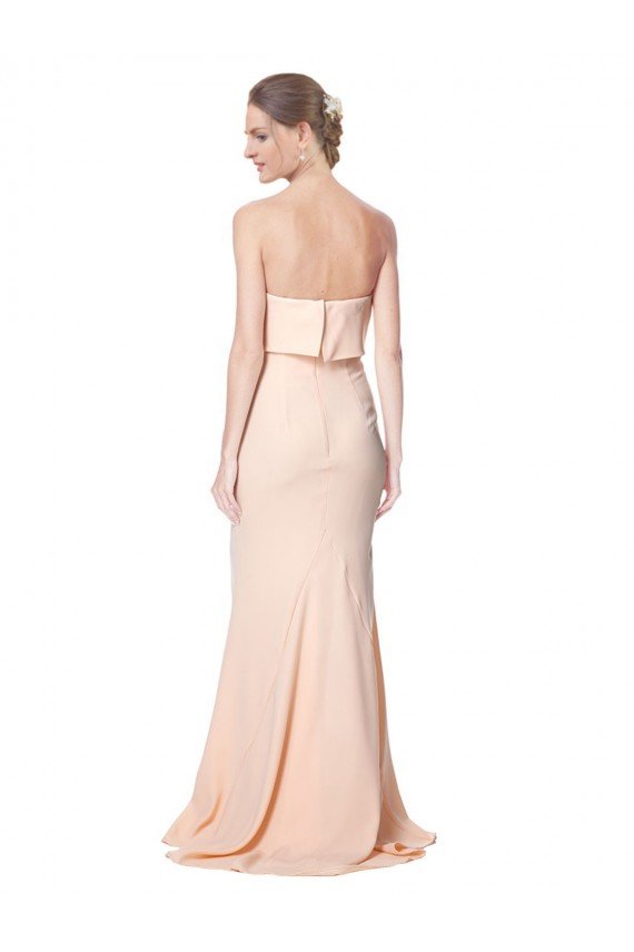 Cheap High Neck Strapless Long Formal Crepe Maxi Bridesmaid Dress / Prom Dress with Overlay Sydney