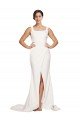 Cheap Square Neck Long Sheath Sweep Train Crepe Bridesmaid Dress / Prom Dress  Sydney