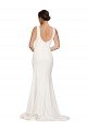 Cheap Square Neck Long Sheath Sweep Train Crepe Bridesmaid Dress / Prom Dress  Sydney