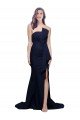 Cheap Long Strapless Sweep Train Low Back Crepe Bridesmaid Dress / Prom Dress Sydney