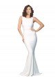 Cheap High Neck Low V-Back Long Formal Crepe Bridesmaid Dress / Prom Dress Sydney