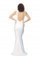 Cheap High Neck Low V-Back Long Formal Crepe Bridesmaid Dress / Prom Dress Sydney
