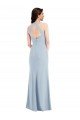 Cheap Open Back Halter Maxi Formal Crepe Bridesmaid Dress / Prom Dress with Draped Bow Sydney