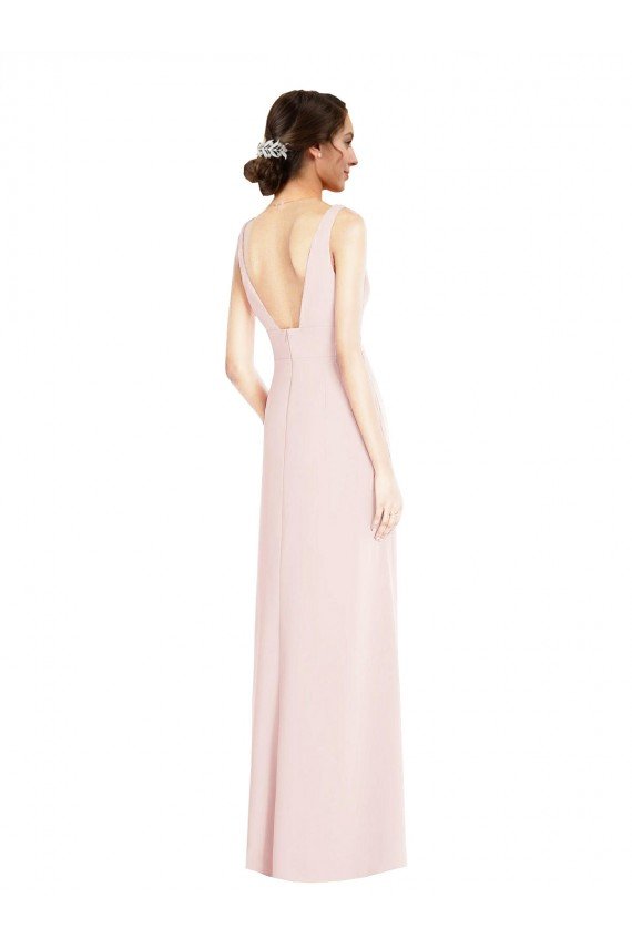 Cheap Square Neck Low Back A-Line Bridesmaid Dress / Prom Dress with Front Slit and Pockets Sydney