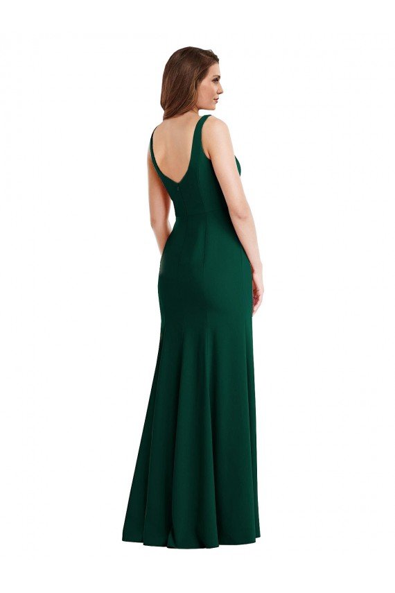 Cheap Square Neck Trumpet Maxi Bridesmaid Dress / Prom Dress with Front Slit Sydney