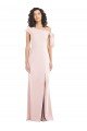 Cheap Off the Shoulder Tie Detail Trumpet Formal Crepe Bridesmaid Dress / Prom Dress with Front Slit Sydney