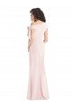 Cheap Off the Shoulder Tie Detail Trumpet Formal Crepe Bridesmaid Dress / Prom Dress with Front Slit Sydney
