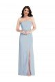 Cheap Strapless Scoop Back Maxi Formal Crepe Bridesmaid Dress / Prom Dress with Front Slit Sydney