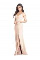 Cheap Seamed Bodice Crepe Trumpet Bridesmaid Dress / Prom Dress with Front Slit Sydney