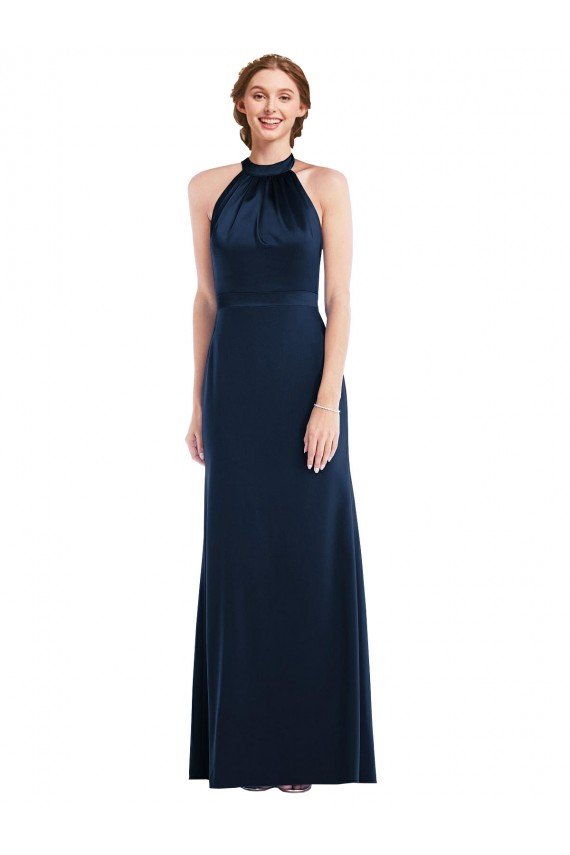 Cheap High Neck Open Back Long Maxi Bridesmaid Dress / Prom Dress Sydney