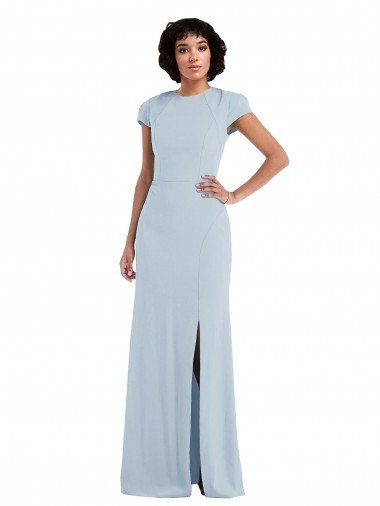 Cheap Cap Sleeve Cutout Tie Back Trumpet Bridesmaid Dress Sydney