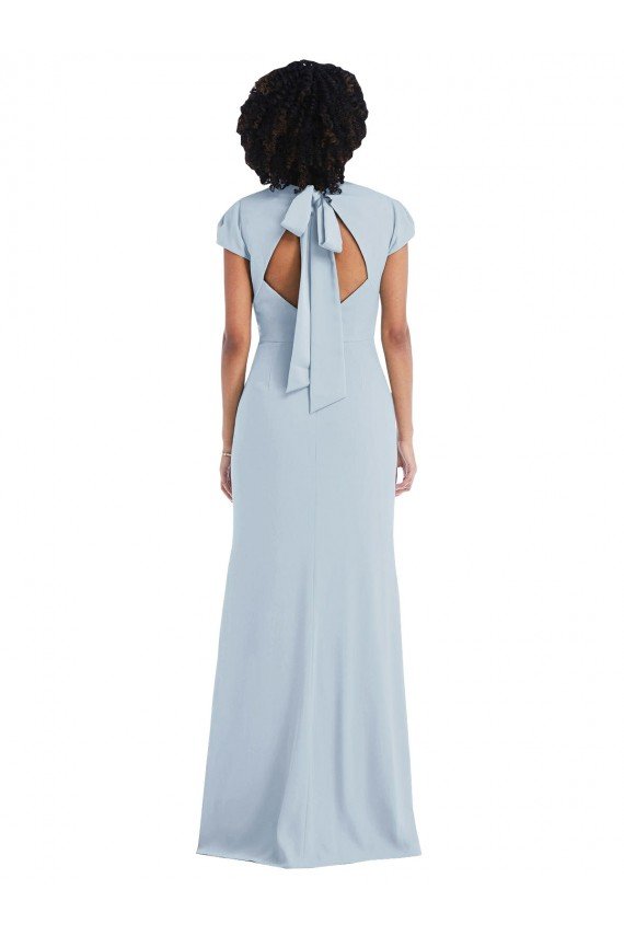 Cheap Cap Sleeve Cutout Tie Back Trumpet Bridesmaid Dress Sydney