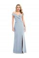 Cheap Off the Shoulder Tuxedo Maxi Bridesmaid Dress / Prom Dress with Front Slit Sydney