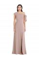 Cheap Off the Shoulder Tie Detail Maxi Formal Crepe Bridesmaid Dress / Prom Dress with Front Slit Sydney