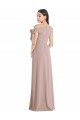 Cheap Off the Shoulder Tie Detail Maxi Formal Crepe Bridesmaid Dress / Prom Dress with Front Slit Sydney