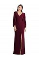 Cheap Long Puff Sleeve V-Neck Trumpet Bridesmaid Maxi Dress Sydney