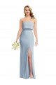 Cheap Strapless Overlay Bodice Crepe Maxi Bridesmaid Dress / Prom Dress with Front Slit Sydney