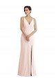 Cheap Skinny Strap Deep V-Neck Trumpet Formal Crepe Bridesmaid Dress / Prom Dress with Front Slit Sydney