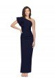 Cheap Ruched Floor Length Long Formal Crepe Bridesmaid Dress / Prom Dress with Shoulder Ruffles Sydney