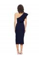 Cheap Ruched Midi Length Short Cocktail Formal Crepe Bridesmaid Dress / Prom Dress with Shoulder Ruffles Sydney