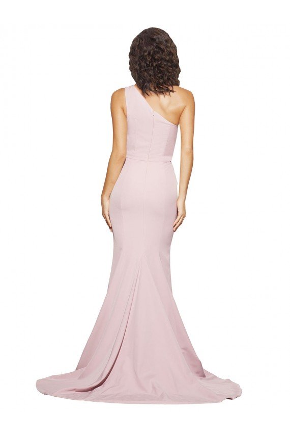Cheap Long Sweep Train One Shoulder Crepe Bridesmaid Dress / Prom Dress with Side Leg Split Sydney