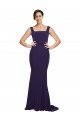 Cheap Square Neck Long Sweep Train Crepe Bridesmaid Dress / Prom Dress with Thick Straps Sydney