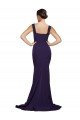 Cheap Square Neck Long Sweep Train Crepe Bridesmaid Dress / Prom Dress with Thick Straps Sydney