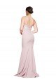 Cheap Straight Neck Long Strapless Formal Crepe Bridesmaid Dress / Prom Dress with Soft Tulle Overlay and Small Train Sydney